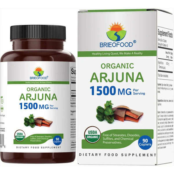 Arjuna Orgánica 1500mg 90 Tabletas Naturales Vegetarianas De Salud