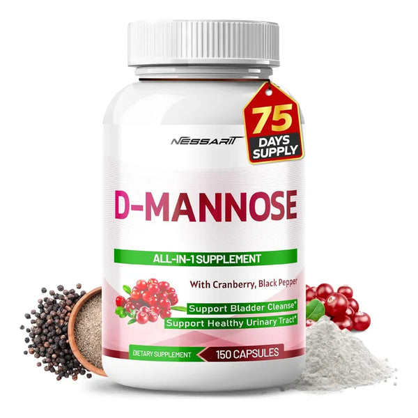 Capsulas De D-manosa 2600 Mg Arandano Y Pimienta Negra 150 Unidades