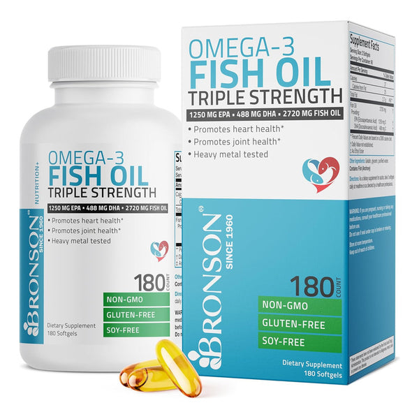 Bronson Aceite Pescado Omega 3 Triple Fuerza 2720 Mg Sin Omg Sin Gluten