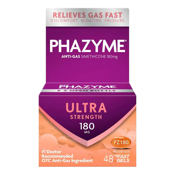 Capsulas 180 Mg Phazyme Softgel Alivio Rápido De Gas