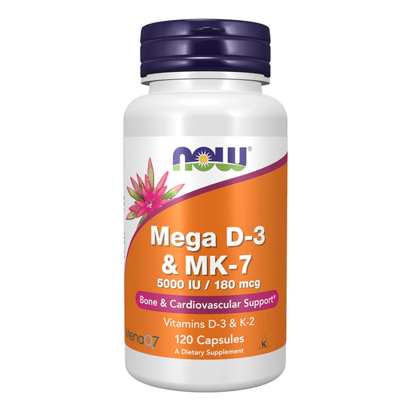 Suplemento Now Mega D3 Mk7 5000 Ui 180 Mcg Apoyo Óseo Y Cardio