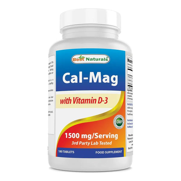 Calcio Magnesio Vitamina D3 1500mg 180 Tabletas Naturales Saludable Y Efectivo