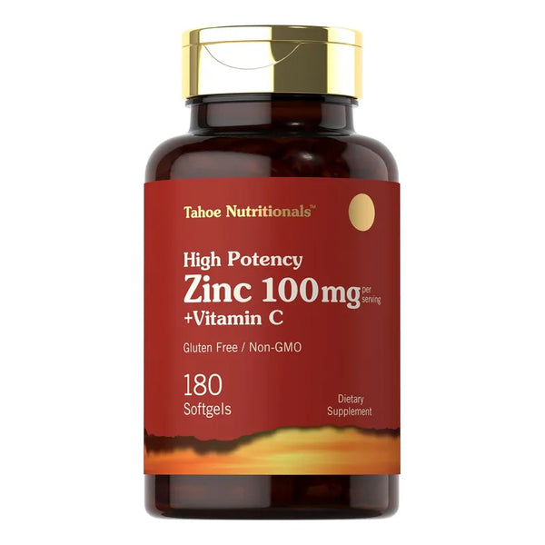 Zinc 100 Mg Con Vitamina C 180 Cápsulas Tahoe Nutritionals Nutrición Potente