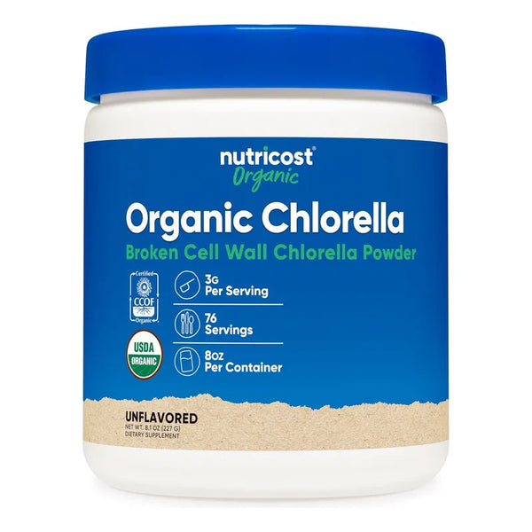 Clorella Organica En Polvo 3000mg Por Porcion Sin Gluten Nutricost