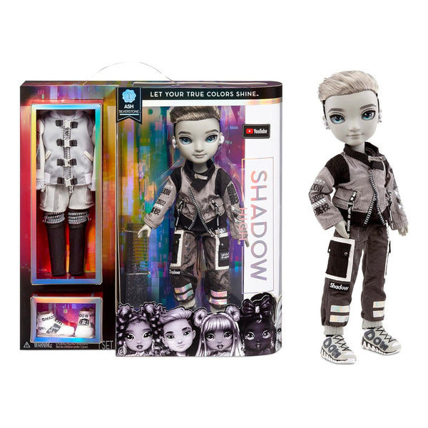 Rainbow High Shadow Series 1 Ash Silverstone Muñeca de Moda con 2 Trajes y Posable