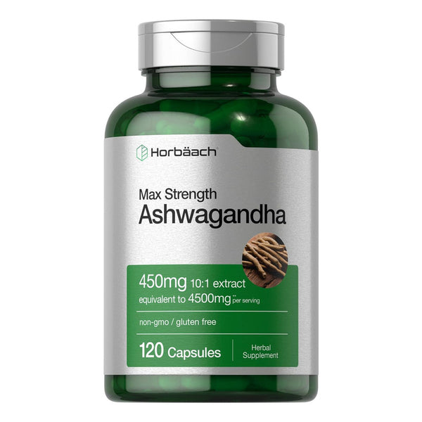 Ashwagandha 4500 Mg Fuerza Máxima 120 Cápsulas Suplemento Natural Sin Omg