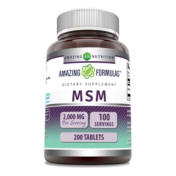 Amazing Formulas Msm 1000 Mg 200 Tabletas Sin Gluten Fabricado En Usa