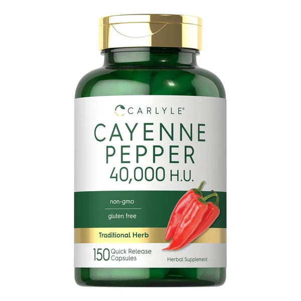 Capsulas Cayena Carlyle Suplemento 40000 Hu Beneficio Digestivo