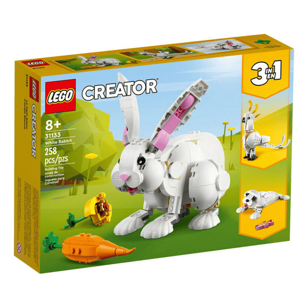 LEGO® Conejo Blanco 31133 Juguete 3 en 1 para niños a partir de 8 años con accesorios