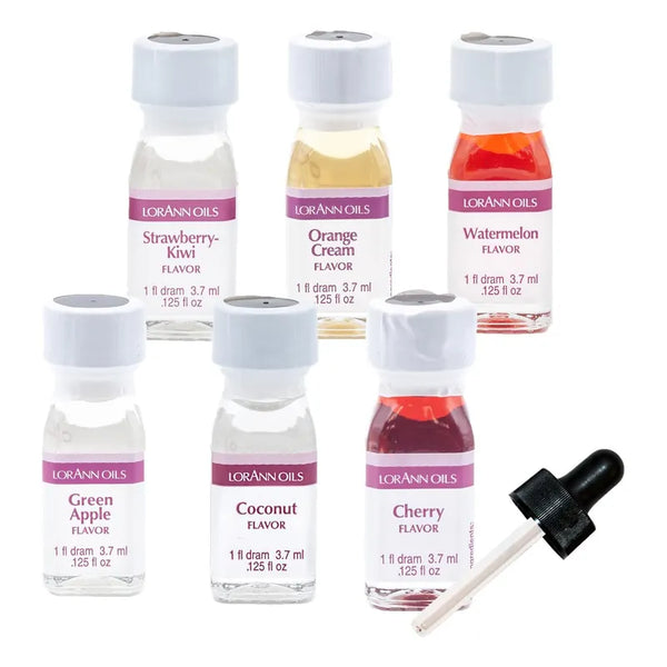 Aceites Saborizantes Fuertes Lorann Oils Paquete De 6 Sabores Con Gotero Gratis