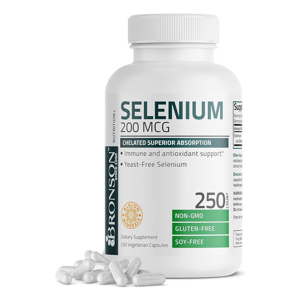 Selenio 200mcg Salud Inmunologica Tiroides Corazon 250caps Vegetariano