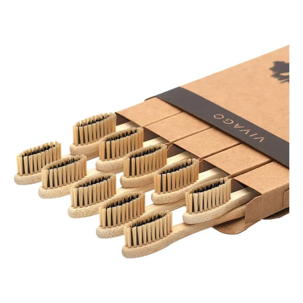Cepillos De Dientes Bambu Carbon Biodegradables 10 Und