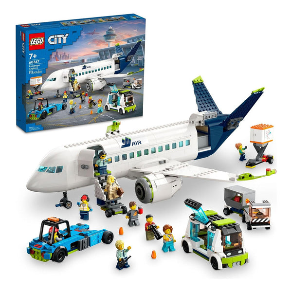 LEGO City Avión de Pasajeros 60367 con 9 Minifiguras y Vehículos de Apoyo