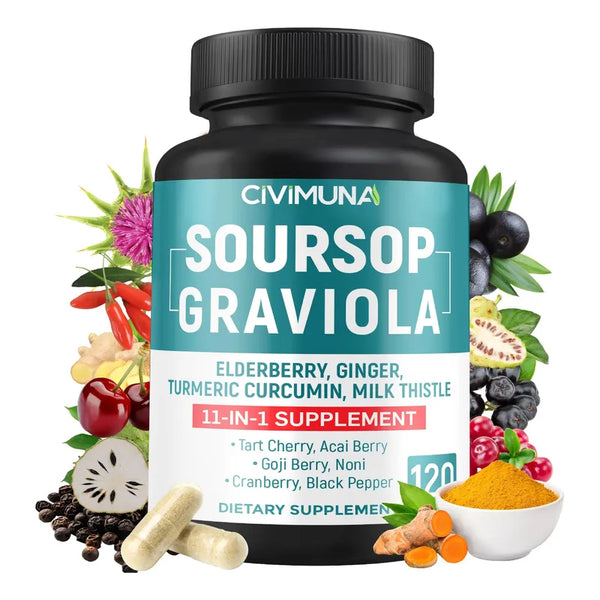 Capsulas De Graviola Guanabana Con 10+ Ingredientes Naturales Potentes