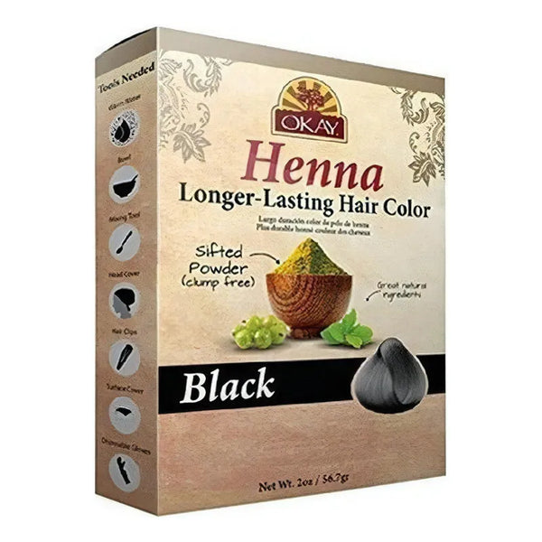 Okay Henna Color Negro Más Duradero 2 Onzas Acentúa Tu Belleza