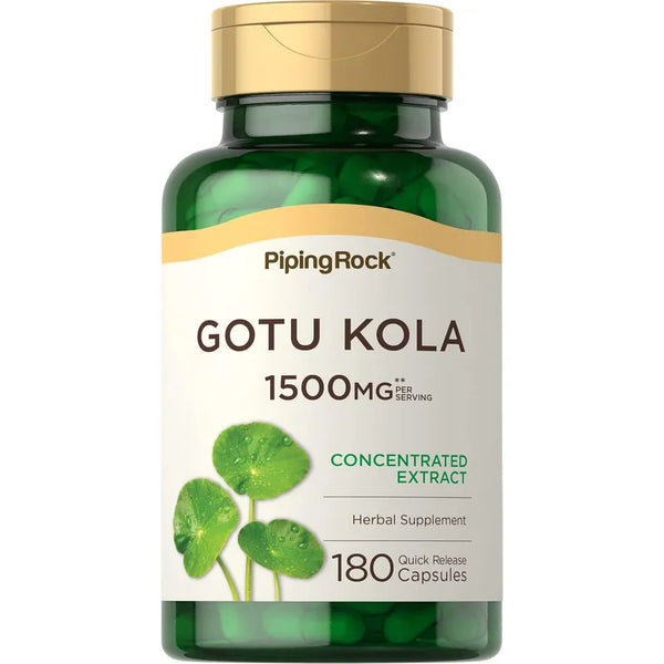 Capsulas Gotu Kola 1500 Mg 180 U Suplemento Natural Sin Omg Sin Gluten