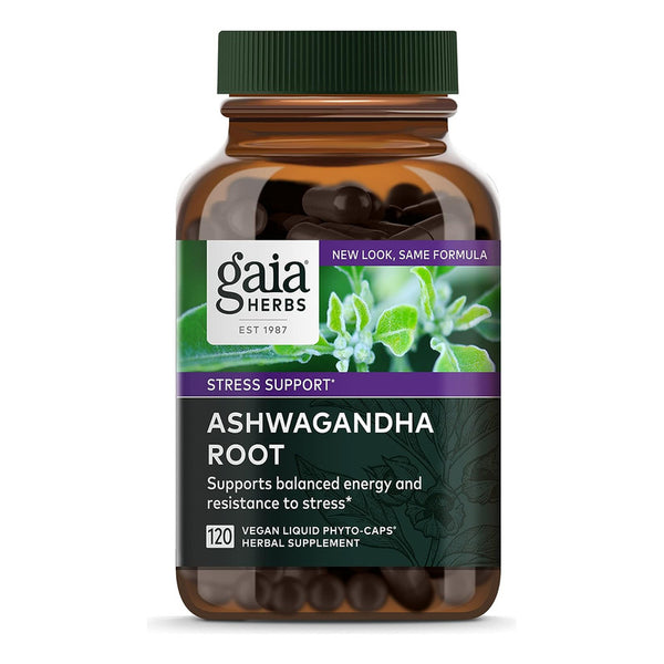 Ashwagandha Root Gaia Herbs Suplemento Premium 120 Cápsulas