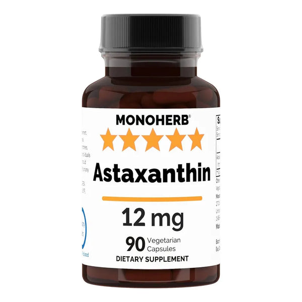 Astaxantina 12 Mg 90 Cápsulas De Algas Naturales Antioxidante Potente