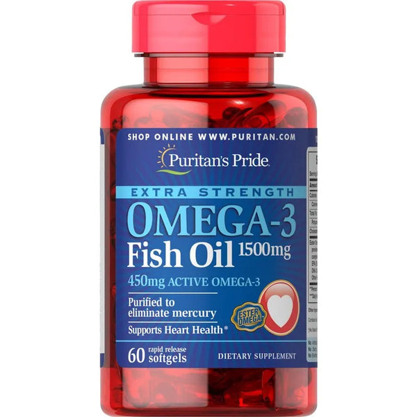 Aceite De Pescado Omega 3 Extra Fuerte 1500 Mg Cápsulas Saludables