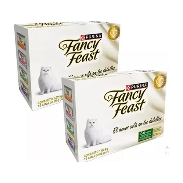 Fancy Feast Purina Alimento Humedo Para Gatos 12 U 2 Cajas