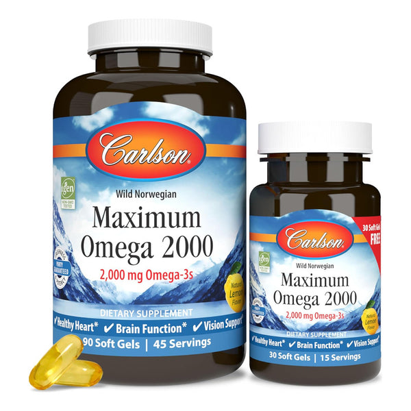Carlson Maximum Omega 2000 Mg Suplemento De Aceite De Pescado Noruego