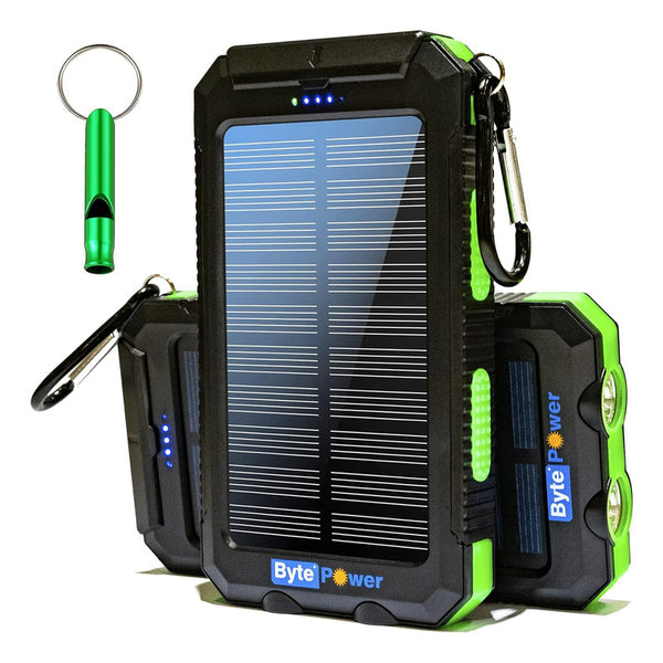 Cargador Portátil Solar 20000 Mah Verde Con Brújula y Linterna