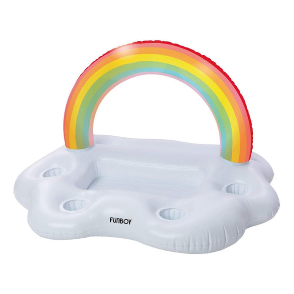 Soporte Flotante Para Bebidas Funboy Nube Arcoíris Inflable Con Enfriador Para Piscina