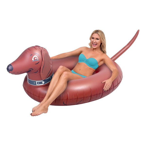 GoFloats Wiener Dog Party Tube Balsa Inflable Divertido Para Piscina Playa Lago