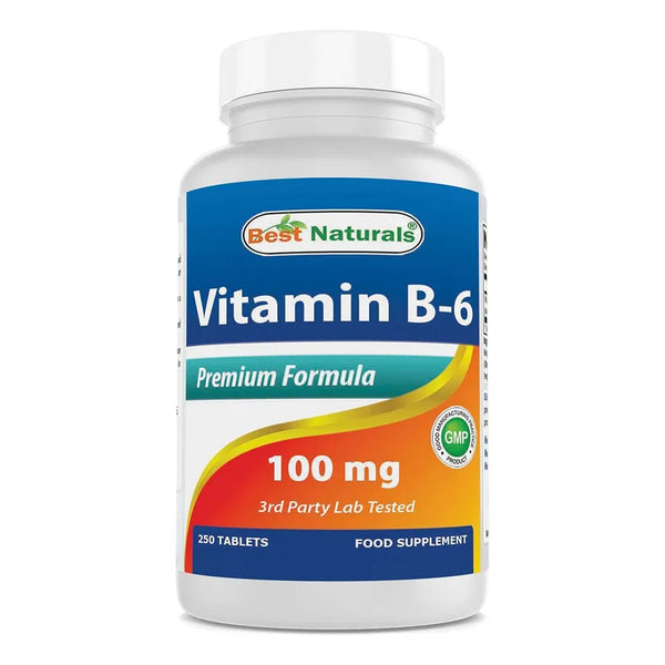 Tabletas De Vitamina B6 100 Mg 250 Unidades Ideal Para Energía Y Vitalidad