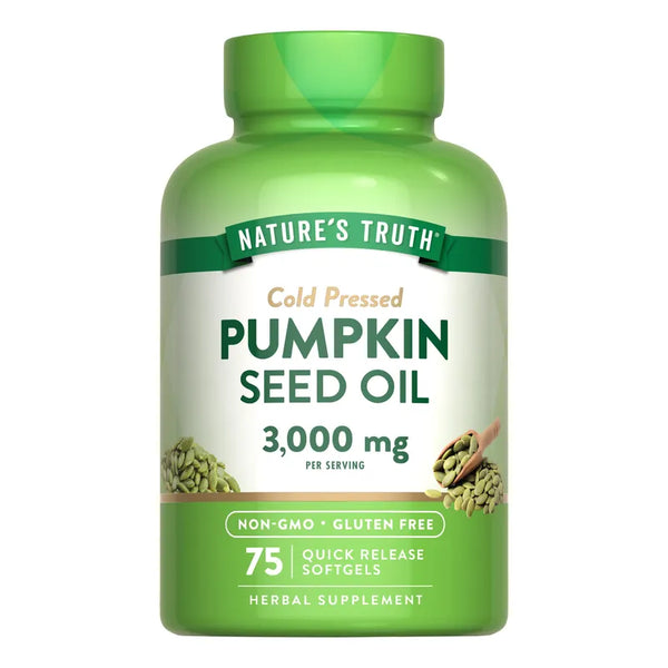 Aceite Semilla Calabaza 3000 Mg Natures Truth 75 Cápsulas Blandas