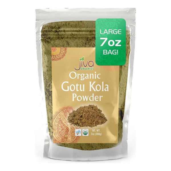 Capsulas De Gotu Kola Jiva Organics Polvo Organico Ayurvedico 200g