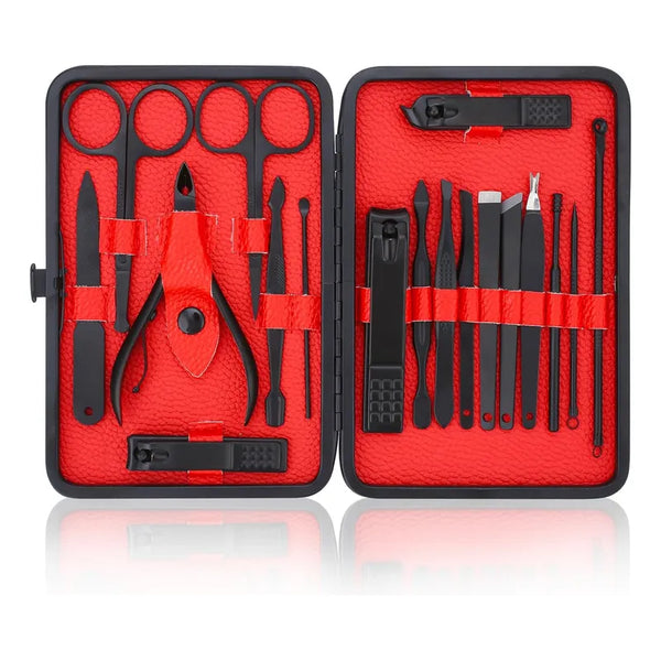 Kit De Manicura En Acero Inoxidable Profesional Portátil Y Completo