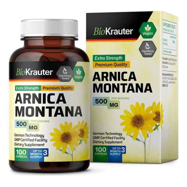 Cápsulas De Árnica Montana 500 Mg Para Moretones E Hinchazón