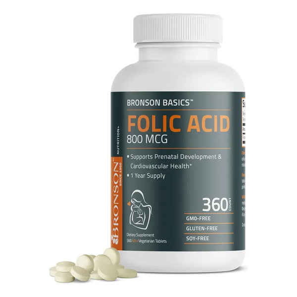 Acido Folico 800 Mcg Bronson Desarrollo Prenatal Suministro Anual