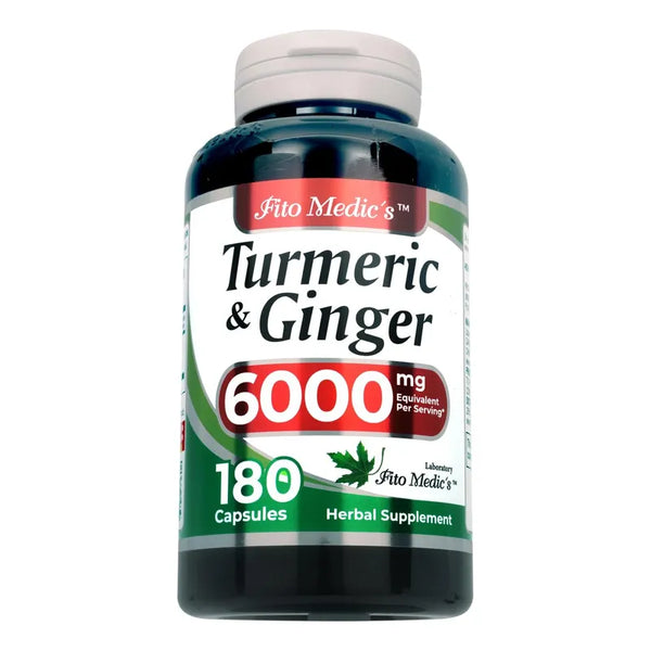 Capsulas De Curcuma Y Jengibre Fito Medics Con Alta Absorcion 180 Un