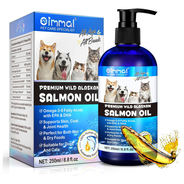 Aceite De Salmon Alaska 250ml Omega 3 Para Perros Y Gatos