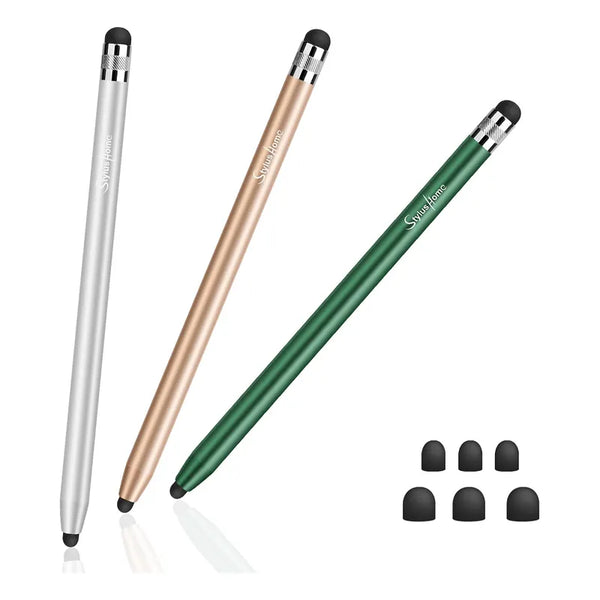 Lapiz Capacitivo 2 En 1 Para Todas Las Pantallas Con 6 Puntas Adicionales