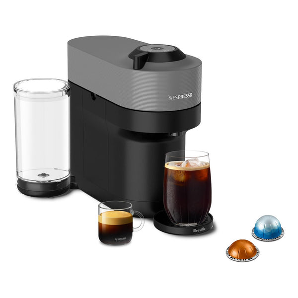 Cafetera Nespresso Vertuo Pop+ Breville Gris Oscuro Para Cafés Y Espressos Exclusivos