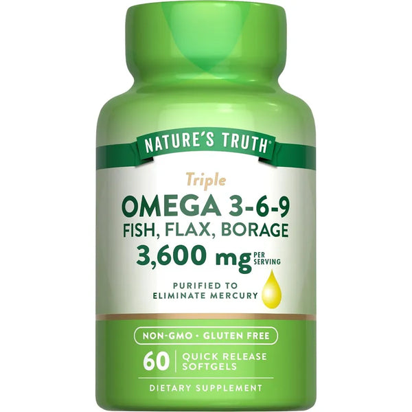 Capsulas Blandas Omega 3 6 9 3600 Mg Nature's Truth Aceites Naturales