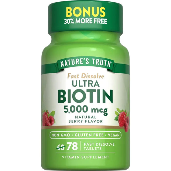 Capsulas De Biotina 5000 Mcg Para Piel Unas Nature's Truth