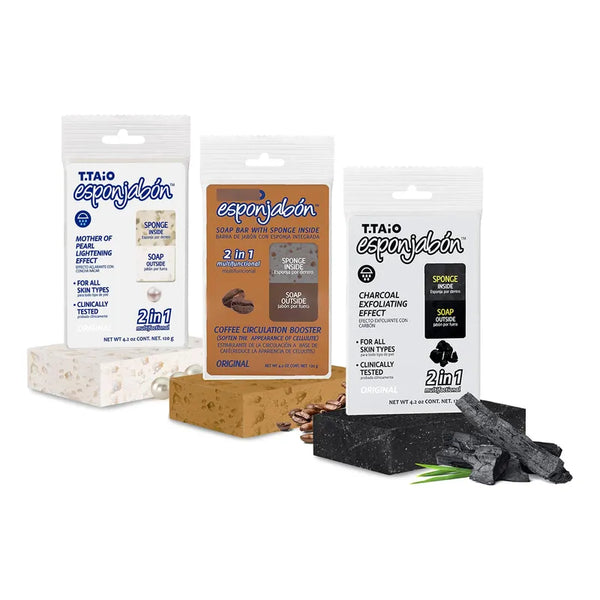 Esponjabon Madre Perla Carbon Cafe Esponjas Exfoliantes 3 Pack