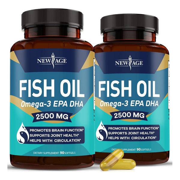 Aceite De Pescado Omega 3 2500Mg Apoyo Inmunológico Y Cardíaco 180 Cap New Age