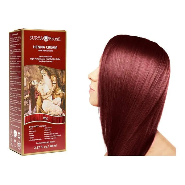 Crema De Henna Roja Surya Brasil 70ml Vegana Y Hipoalergénica