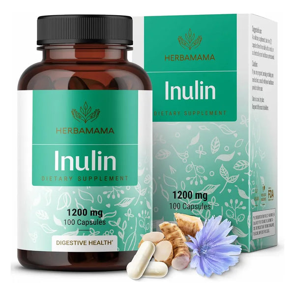 Cápsulas De Inulina 1200 Mg Fibra Herbal Vegana Limpia Y Nutre