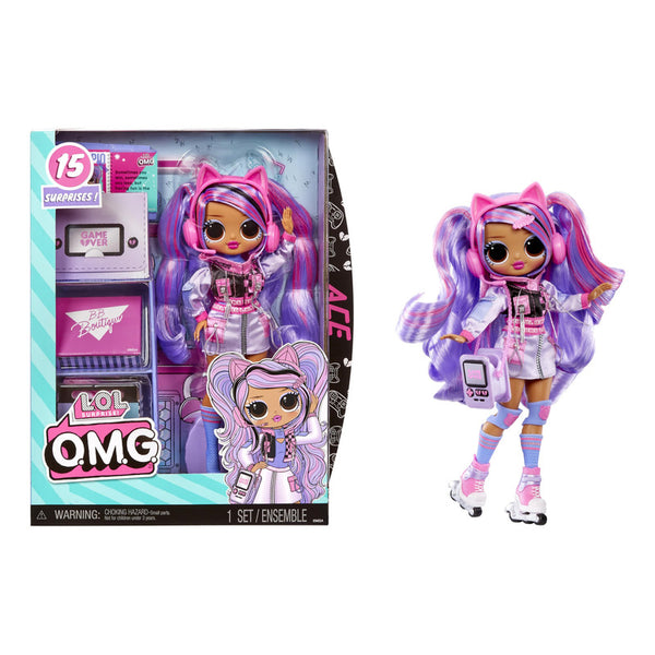 LOL Surprise OMG Ace Muñeca de Moda 15 Sorpresas Accesorios y Patines para Niños 4+ Años