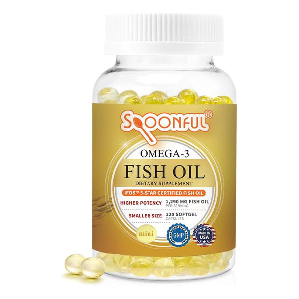 Aceite De Pescado Omega 3 1290 Mg 120 Cápsulas Blandas Mini Alto Potencial