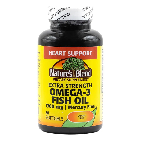 Aceite De Pescado Omega 3 Alta Potencia 1760 Mg 60 Cápsulas