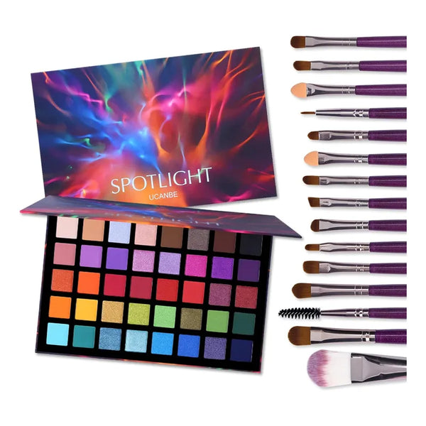 Paleta De Sombras Ucanbe Spotlight 40 Tonos Mate Y Brillantes