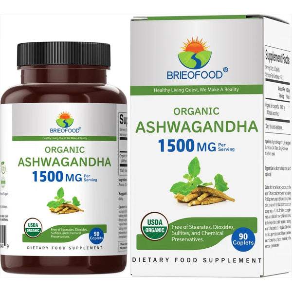 Ashwagandha Organica 1500 Mg 90 Tabletas Vegetariana Sin Gluten