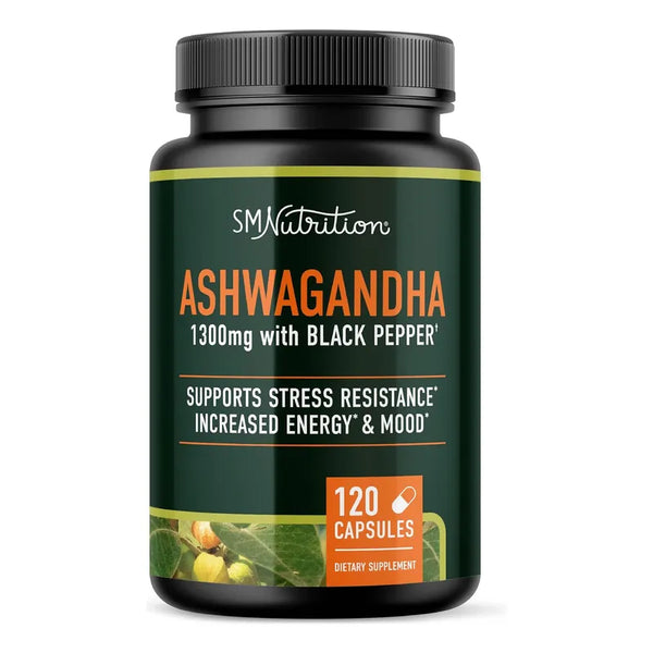 Ashwagandha 1300 Mg Polvo Raíz Adaptógeno Energía Y Resistencia
